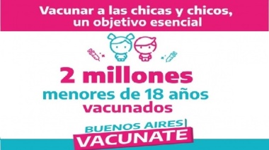 La Provincia de Buenos Aires  superó los 2 millones de vacunados menores de 18 años