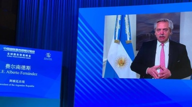 El presidente Alberto Fernández en la apertura de la CIIE