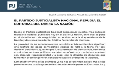 Repudian editorial de La Nación que puso en duda el atentado contra Cristina Kirchner